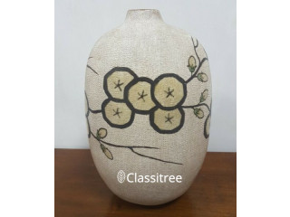 Upright Oval Flat Ceramic Vase