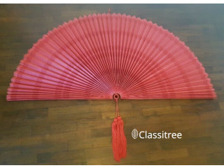 Decorative Wall Cane Fan Red
